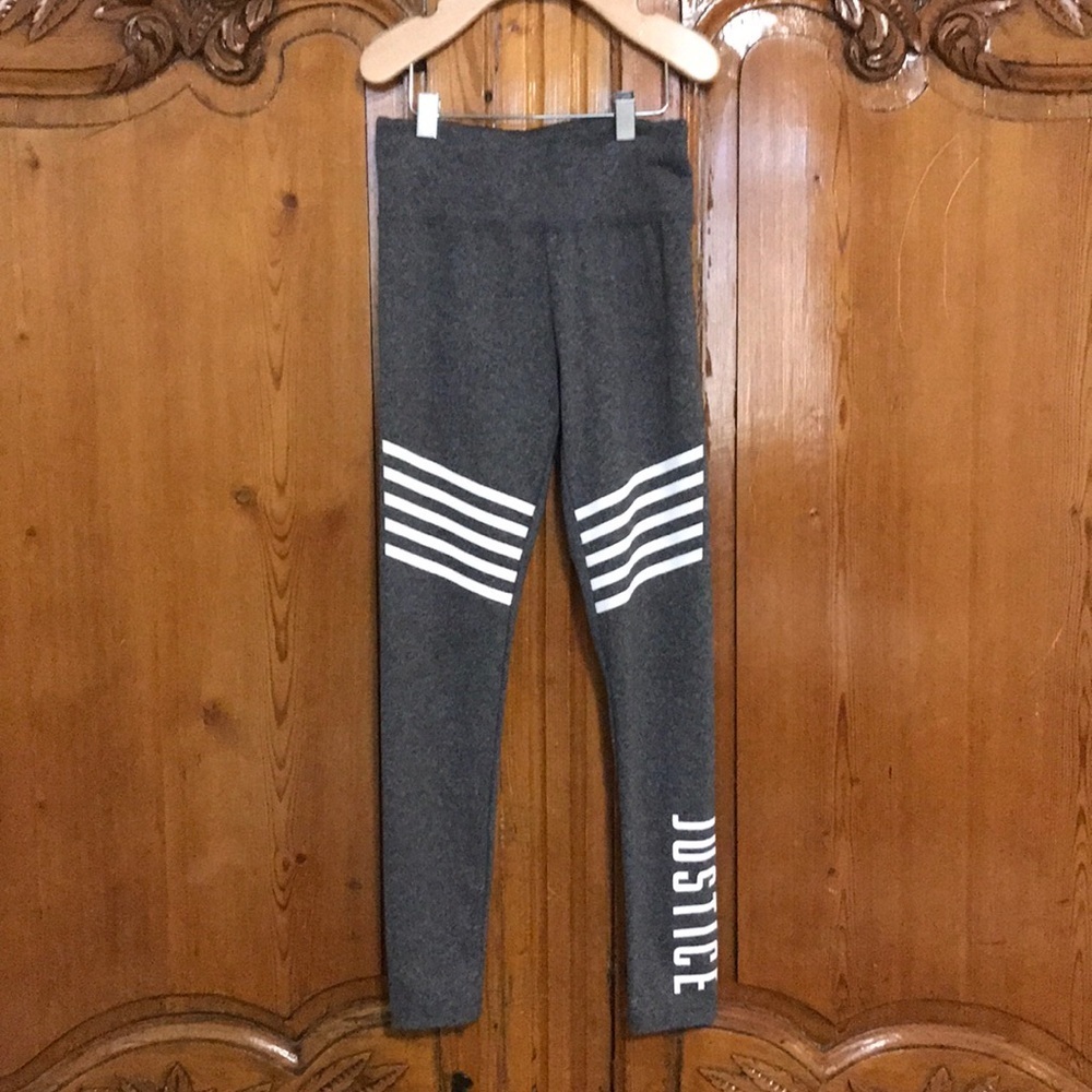 Girls Justice Gray with White Graphic Joggers